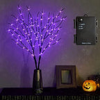 Fudios Halloween Lighted Branches with Timer 100 LED Purple Fairy Lights 32IN, Artificial Black Branch Lights for Halloween Battery Operated Home Decor Indoor Outdoor Use by Fudios