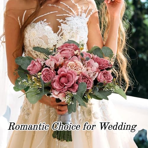 12 Bundles Dusty Pink Peonies Artificial Flowers for Centerpieces - Image 5