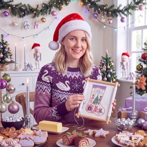 Janinka 24 Pcs Christmas Stocking Nutcracker 18 Mesh Needlepoint Canvas Kit - Image 4
