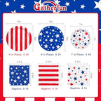 4th of July Party Supplies Set-American Patriotic Theme for Independence & Election Day Decorations, Includes Dinner & Dessert Plates, Napkins- for Patriotic & 4th of July Party Decorations-48 Guests - Image 2