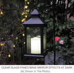 14" Decorative Candle Lantern Black Outdoor Lanterns with Timer Candles - Cool White Waterproof Vintage Lanterns Battery Powered LED Decorative for Wedding - Hanging Wall Lanterns Indoor - Image 4
