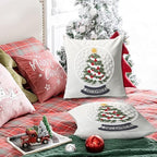 Set of 2 Christmas Throw Pillow Covers Embroidery Farmhouse Decorations Holiday Decor Throw Cushion Case for Winter Home Couch (Christmas Tree) - Image 4