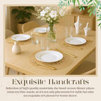 Geosar Round Woven Placemats Bulk Rustic Paper Braided Placemats Boho Natural Non Slip Heat Resistant Table Mats for Wedding Party, Dinner Table Centerpiece Decoration, 13 Inch(White Beige,48 Pcs) - Image 5