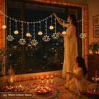 VIHOSE Diwali Lotus Curtain Light 9.84 FT 120 LED Indian Hanging Decor Home - Image 4