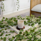 CQURE 120 Pack 840Ft Artificial Ivy Fake Vines,Ivy Garland Greenery Garland Fake Hanging Plants Vines Aesthetic Green Leaves for Bedroom Wedding Party Garden Wall Room Decor - Image 2
