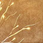 Hairui Pre-lit Tabletop Birch Tree with Timer 24LED 18IN Battery Operated for Christmas Father's Day Party Decoration 2 Sets - Image 2