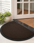 Color&Geometry Outside Welcome Front Door Mat, 32"x48" Half Circle Brown by COLORG