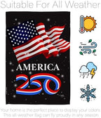 America 250 Flag American July 4th Garden Poster 2 Pcs Pack Porch Lawn Official Licensed Merchandise Garve Yard Decor Canvas Print Textile Woven Tapestry USA 250th Anniversary Decoration Gift - Image 6