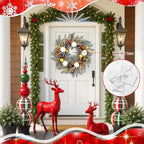 Christmas Wreaths for Front Door Decor Flower, 20" Winter Berries - Image 3