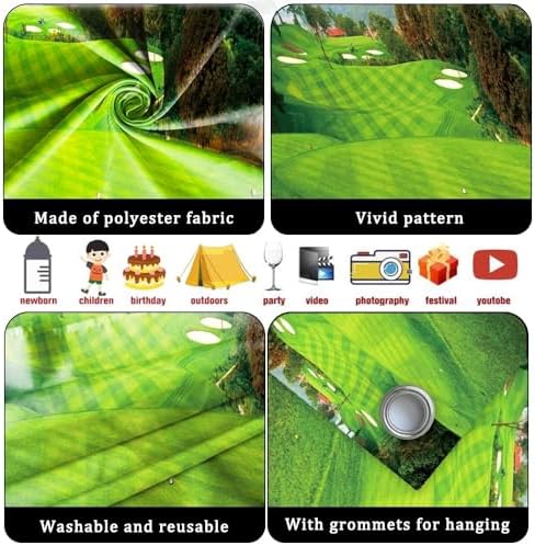 6x13ft Golf Course Garage Door Decorations Green Grass Spring Natural Scenery Golf Themed Backdrop Golf Banquet Decor Golf Sports Party Baby Shower Birthday Party Supplies Studio Props - Image 3