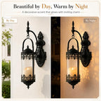 Rustic Antique Gothic Amber Glass Candle Sconce for Fireplace - Image 4