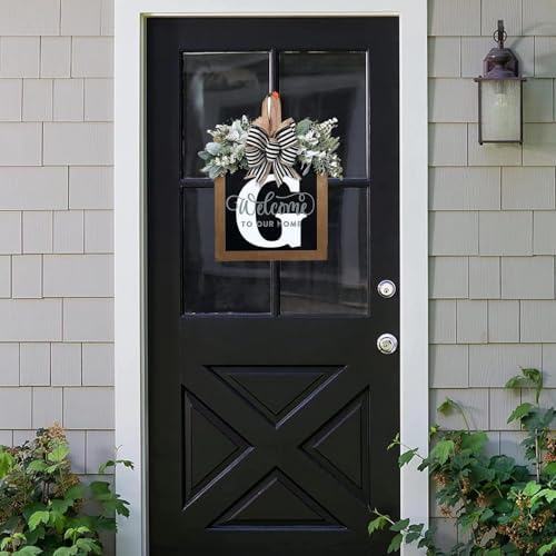 16'' Personalized Last Name Welcome Sign, Door Wreaths for Front Door Outside, Spring Wreath for Front Door Decor, Farmhouse New Home Gifts for Home (G) - Image 4