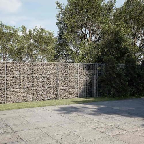 vidaXL Gabion Basket with Cover 196.9"x19.7"x59.1" Galvanized Iron - Image 2