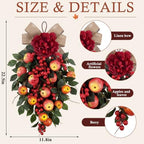 Shihanee 2 Pack 22.5 in Fall Teardrop Swags Autumn Front Door Decor - Image 2