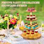 Cupcake Stand Wood Dessert Stands 4 Tier Wooden Cupcake Stand - Large Capacity, Bark-Covered, Varnished, Multi-Functional for Weddings, Baby Showers, and Parties. - Image 3