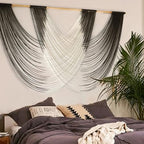 Jakalin Macrame Wall Hanging Black Dip-Dyed Fiber Wall Art 59" Wx35 L - Image 3