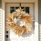 Fall Wreath for Front Door, 22 Inch Boho Autumn Harvest Wreath - Image 5