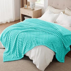 Bedsure Soft Full Size Fleece Blankets for Bed Blue Fog 84"x90" - Image 5