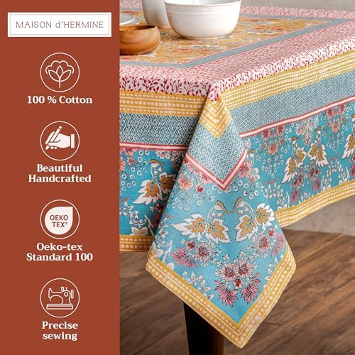 Maison d' Hermine Table Cloth Square Table Reusable 100% Cotton 54"x54" - Image 2