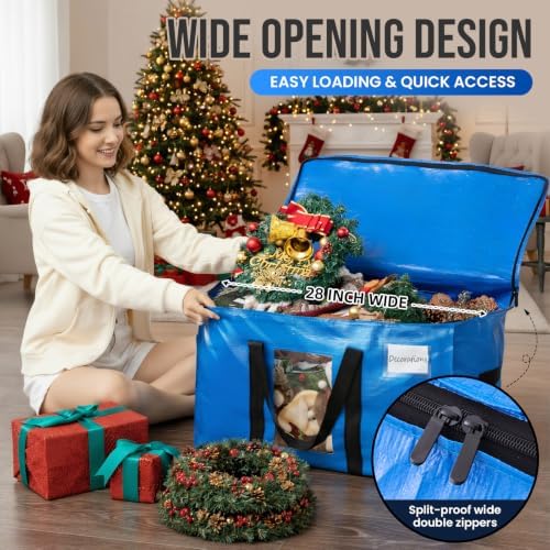 TAILI 4 Pack Blue Extra Large Moving Bags,Storage Bags with Visible Window - Image 4