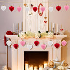 Moucuny 24 Pcs 3.15 Inch Valentines Day Ornaments for Tree Large Hanging Heart Ornaments Heart Shaped Tree Baubles Velvet Ball for Party Wedding Anniversary Mothers Valentine Decor, Pink, Red, White - Image 5