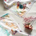 100% Cotton Printed Cloth Napkins Set of 6, 18x18 Inch Reusable Dinner Napkins, Soft Washable Table Napkins with Lace Trim for Dining & Hosting - Wing Splash - Image 6