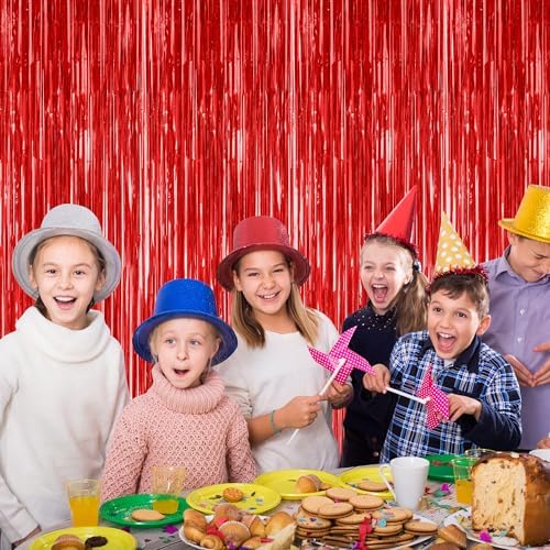 ZATAYE 12 Pack Red Valentines Christmas Foil Curtain Streamer Decorations - Image 6