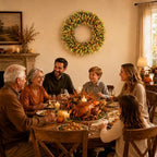 Vlorart Large Fall Wreaths for Front Door, Fall Wreath 24 Inch, Handmade Boxwood Wreath with Cream Linen Sash, Waterproof UV-Resistant Outdoor Autumn Decor for Farmhouse Porch, Window and Thanksgiving - Image 5