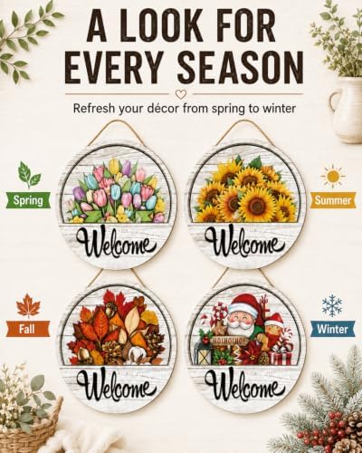 16 PCS Interchangeable Welcome Sign for Front Door Every Season Decoration - Image 5