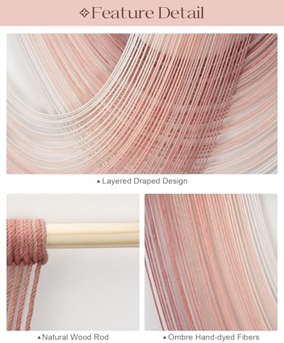 Tempospark Large Macrame Wall Hanging, 59x39 Inch Boho Wall Hanging, Macrame Wall Art Hand-dyed Ombre Design for Bedroom Living Room Apartments Entryways, or Above Bed - Image 6