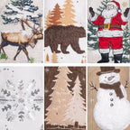 LUBOT 6 Pack Christmas Stockings 20" Set of 6 3D Towel Embroidery Sequin Mix Large Family Xmas Stocking Set Gifts Rustic Farmhouse Stocking Fireplace Hanging Holiday Decor - Image 3