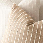 Foindtower Decorative Striped Boucle Throw Pillow Covers 24x24 Inch Camel - Image 4