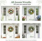 26 Inch Boxwood Wreaths for Front Door,Faux Greenery Wreath - Image 4