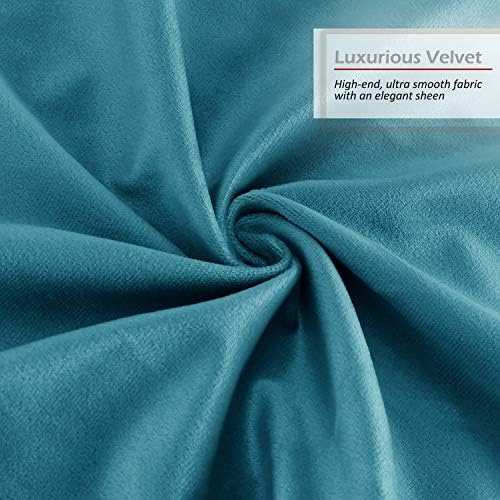 Nestl Throw Pillow Covers, Cozy Velvet Decorative Pillow Cases 24x24 Inches, Soft Solid Couch Pillow Covers for Sofa, Bed and Car, Set of 4 - Beach Blue - Image 5