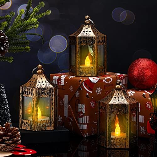 Hortsun 30 Pcs Mini Vintage Lantern Decorative 4.3 Inches,Gold - Image 7
