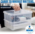 CraftGenes 2-Tier Clear Craft Storage Box with Handle - Image 6