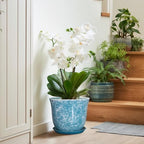 Ceramic Planter - 10 Inch Plant Pot for Indoor Outdoor, Large Round Flower Pots with Drainage Hole and Saucer, Modern Decorative Plant Pots, Garden House Decor, House Warming Gifts, Blue - Image 6