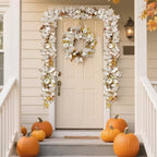2 Pcs Fall Decorations for Home 6Ft Fall Garland with Lights, Fake Pumpkin Berry Autumn Maple Leaves Garland for Mantle Halloween Thanksgiving Harvest Fireplace Party, Fall Decor Indoor Outdoor Porch - Image 6