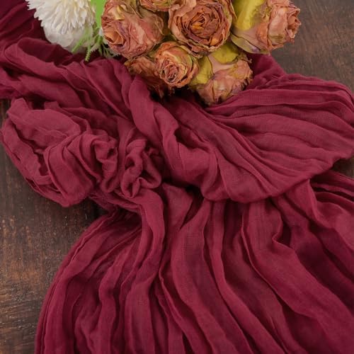 12 Pack Burgundy Cheesecloth Table Runner,20x120 in Table Runner - Image 6
