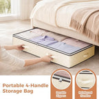 Budding Joy 6 Pack 95L Under Bed Storage Containers Beige - Image 5