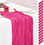 16 Pack Hot Pink Table Runner 10FT Cheesecloth Table Runner Boho Gauze Table Runners Long Rustic Sheer Fabric Table Runners for Wedding Party Bridal Shower Farmhouse & Home Decor by Lumaycens