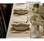 Leetaltree Woven Vinyl Placemats Set of 12, Gold Sequin - Image 3