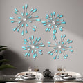 Hicarer 4 Pcs Starburst Wall Decor, Bling Metal Wall Art, Blue by Hicarer
