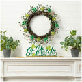 Glitzhome 20" St.Patrick's Shamrock Berry Wreath, Artificial Wreaths Garland for Holiday Front Door Wall Window Party Decor by Glitzhome