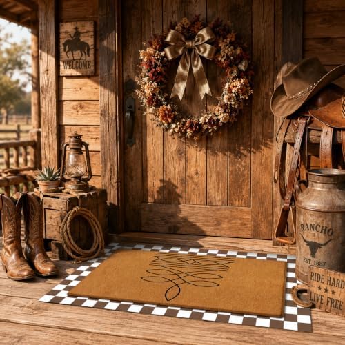 Tinideya 2 Pcs Western Howdy Layered Doormat Set for Porch Decor - Image 4