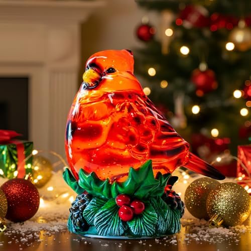Christmas Cardinal Snow Globe Cardinal Holly Music Water Lantern Holiday Decorations Gifts for Family Children or Friends - Image 5