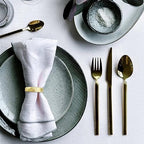 Cuff Brushed Gold Napkin Rings Set of 30, Modernist Napkin Ring Holder for Wedding, Banquet, Metallic Adornment for Table Settings, Glossy Serviette Buckles Decor - Image 2