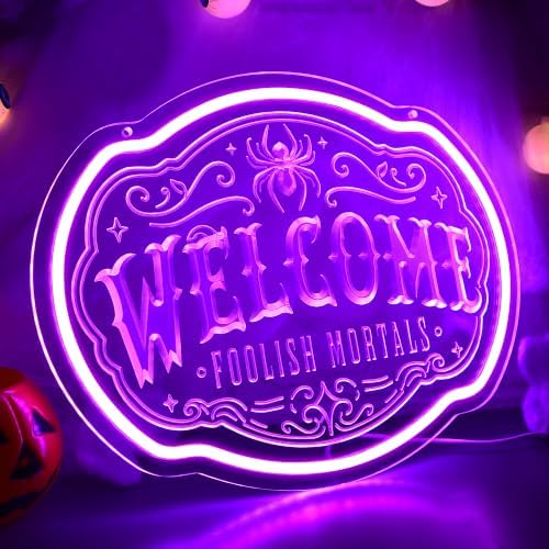 Welcome Foolish Mortal Neon Sign for Wall Decor Neon Light for Man Cave - Image 2