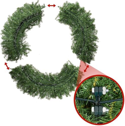 Casafield 60" Fir Artificial Christmas Wreath Holiday Décor, 1140 PVC Tips for Front Door, Window, or Mantel - Image 3