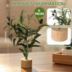 Soulchen 6 Pcs Artificial Olive Tree Branches 12" Tabletop Tree with Base - Image 2